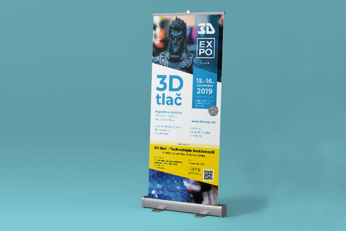 Grafický návrh na roll baner pre 3D tlačiarne