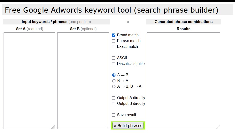 Bezplatný nástroj pre kľúčové slová Google Adwords