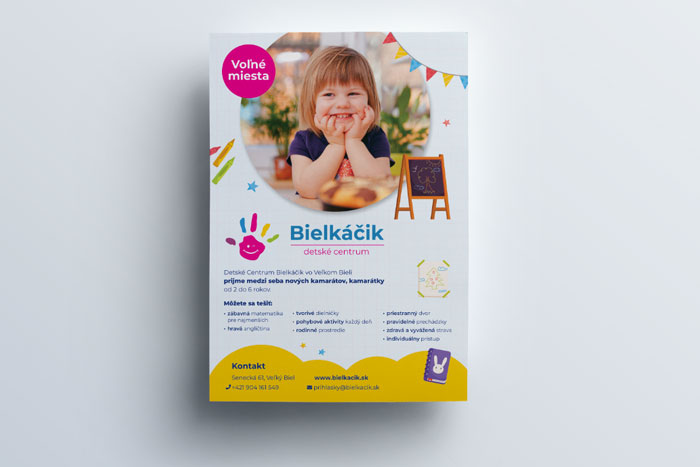 Grafický nárh letáku detske centrum