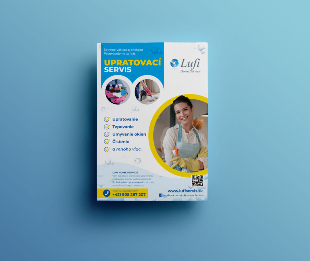 Grafický návrh na leták A4 - Upratovací servis